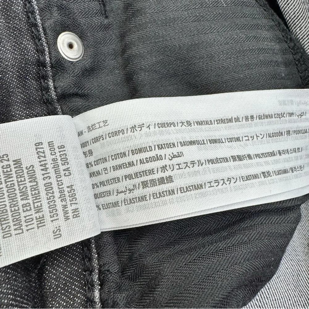 Abercrombie High Rise Super Skinny Gray Black Jean 8R /29